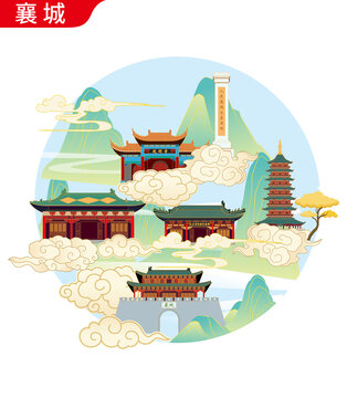 許昌襄城縣地標(biāo)建筑矢量文創(chuàng)設(shè)計(jì)