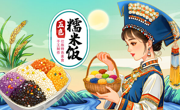 五色糯米飯包裝