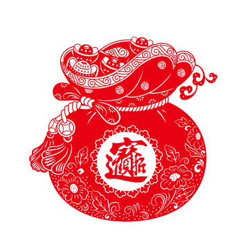 剪紙福袋