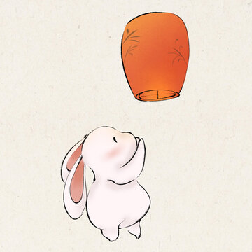 孔明燈兔子