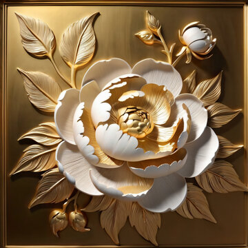 金色牡丹花