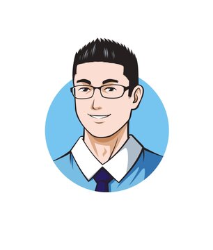 卡通年輕男教師頭像矢量圖