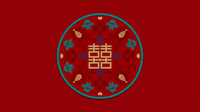 中國風婚慶喜結(jié)