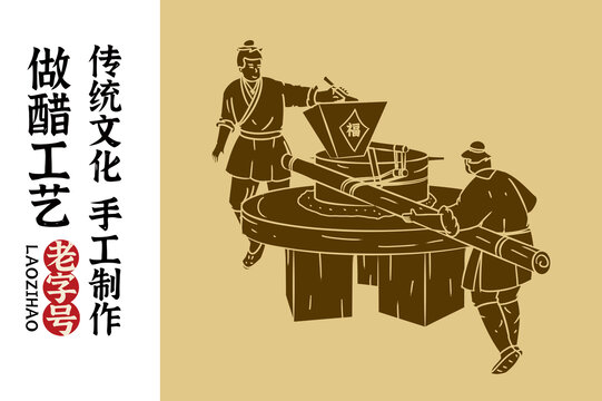 傳統(tǒng)做醋石磨剪影