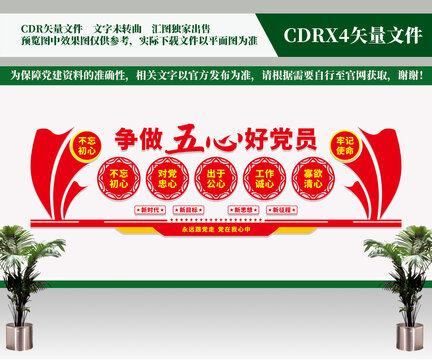 爭(zhēng)做五心好黨員文化墻
