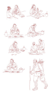 中醫(yī)人物插畫
