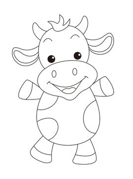 簡(jiǎn)筆畫(huà)小牛奶牛牛年插畫(huà)線(xiàn)稿