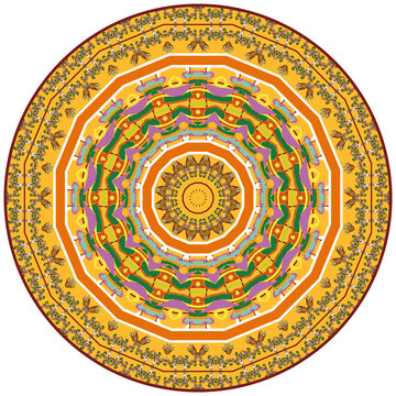 圓形古典花紋圖案