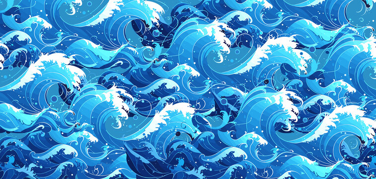 藍色海浪背景圖案
