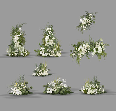 白綠婚禮花藝素材