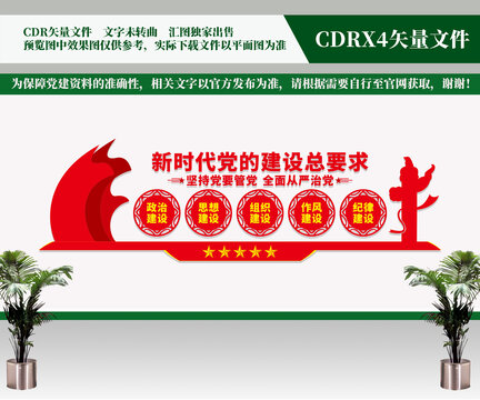 新時代黨的建設(shè)總要求文化墻