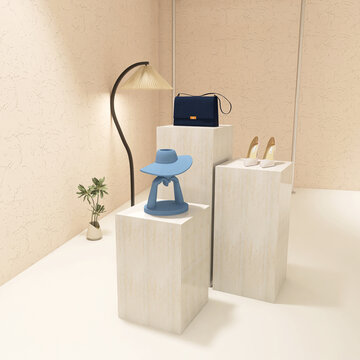 灰色洞石展示臺(tái)