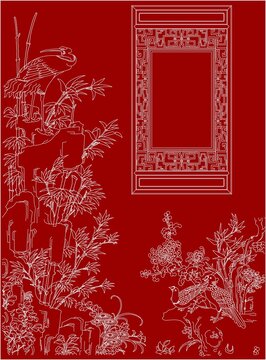 蘇州園林窗外花鳥(niǎo)