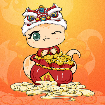 國(guó)風(fēng)卡通蛇年IP福袋