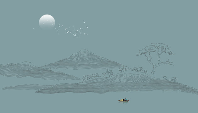 水墨山水畫