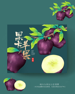 黑卡蘋果包裝插畫
