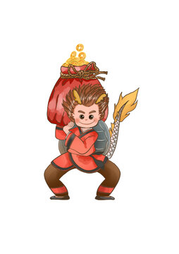 國潮風神獸龍生九子霸下福袋擬人