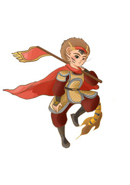 國潮神獸龍生九子狴犴扛旗擬人