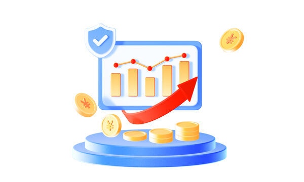3D金融理財(cái)數(shù)據(jù)分析插畫