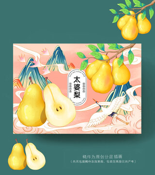 太婆梨插畫包裝