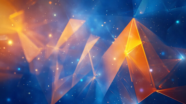 暖色幾何科技kv背景