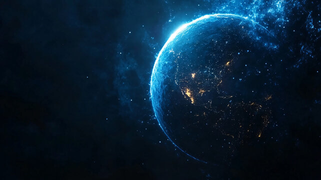 藍(lán)色星空星球元宇宙