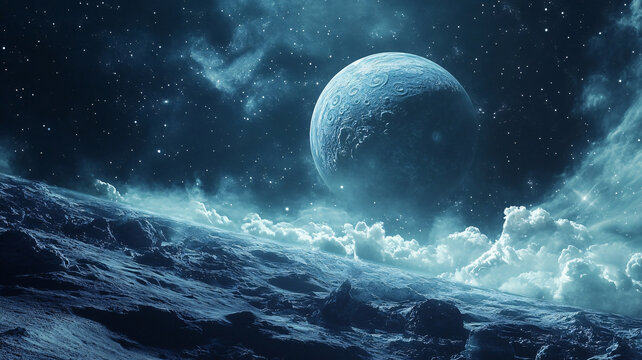 藍色星空星球元宇宙