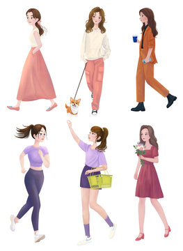 不同姿勢(shì)動(dòng)態(tài)女生免摳素材合集