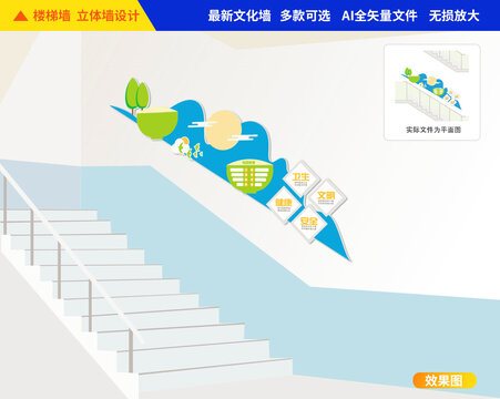 餐廳樓梯文化墻