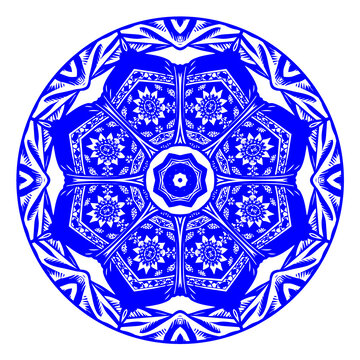 藍(lán)色青花圖案