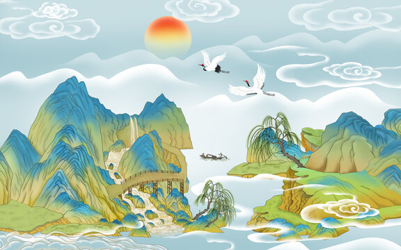 新中式山水畫