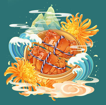 大閘蟹包裝插畫