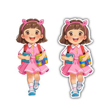 上學(xué)小女孩