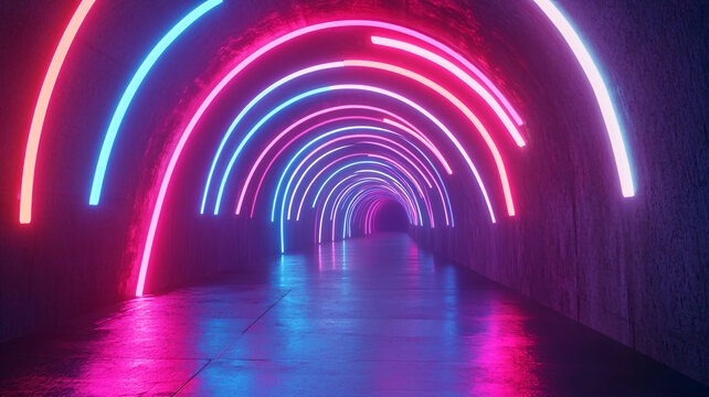 唯美燈光隧道