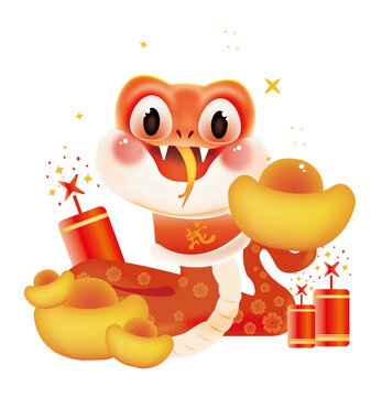 蛇新年喜慶元素素材吉祥物
