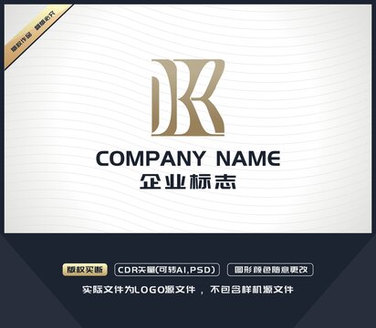 JK字母金色LOGO