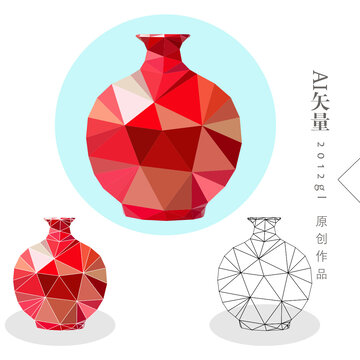 低多邊花瓶