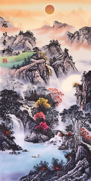 豎幅山水畫(huà)