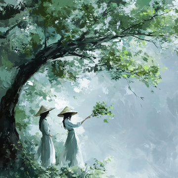 樹下的少女