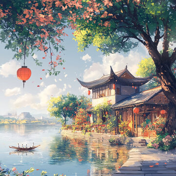 卡通古風(fēng)場景