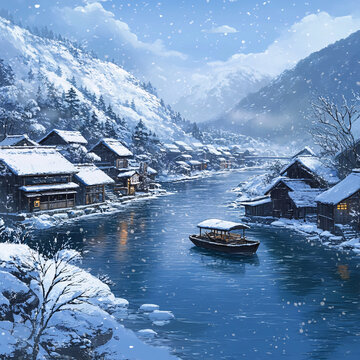 雪景古風(fēng)