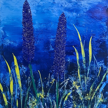 油畫棒鳶尾花