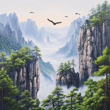 迎客松油畫(huà)