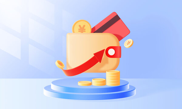 3D金融理財錢包錢袋