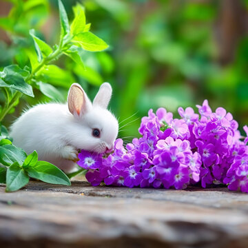 小白兔與鮮花