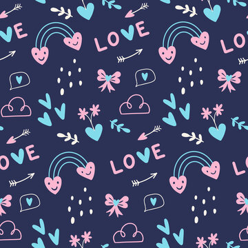 卡通字母love愛心情人節(jié)圖案