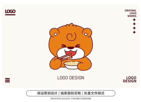 原創(chuàng)卡通吃面熊logo
