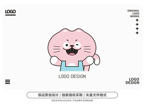 原創(chuàng)卡通粉貓logo
