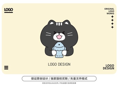 原創(chuàng)卡通魚喵喵logo
