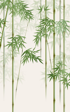 新中式竹子屏風(fēng)隔斷背景